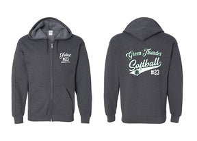 Green Thunder design 2 Zip up Sweatshirt