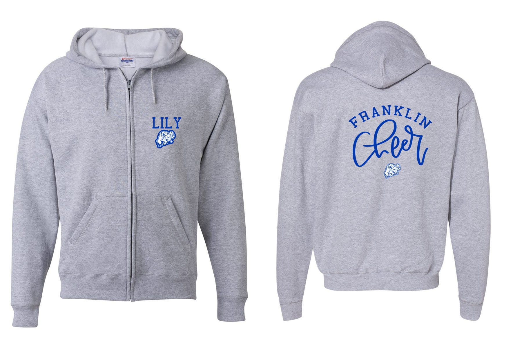 Franklin Cheer design 3 Zip up Sweatshirt