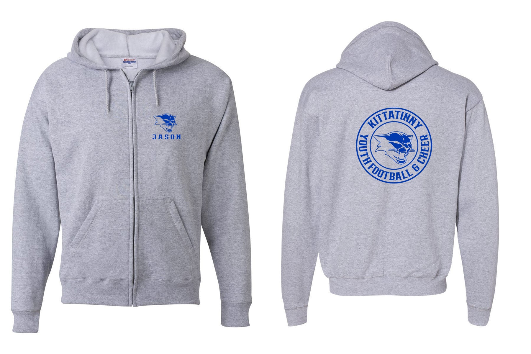 Kittatinny Football Design 11 Zip up Sweatshirt