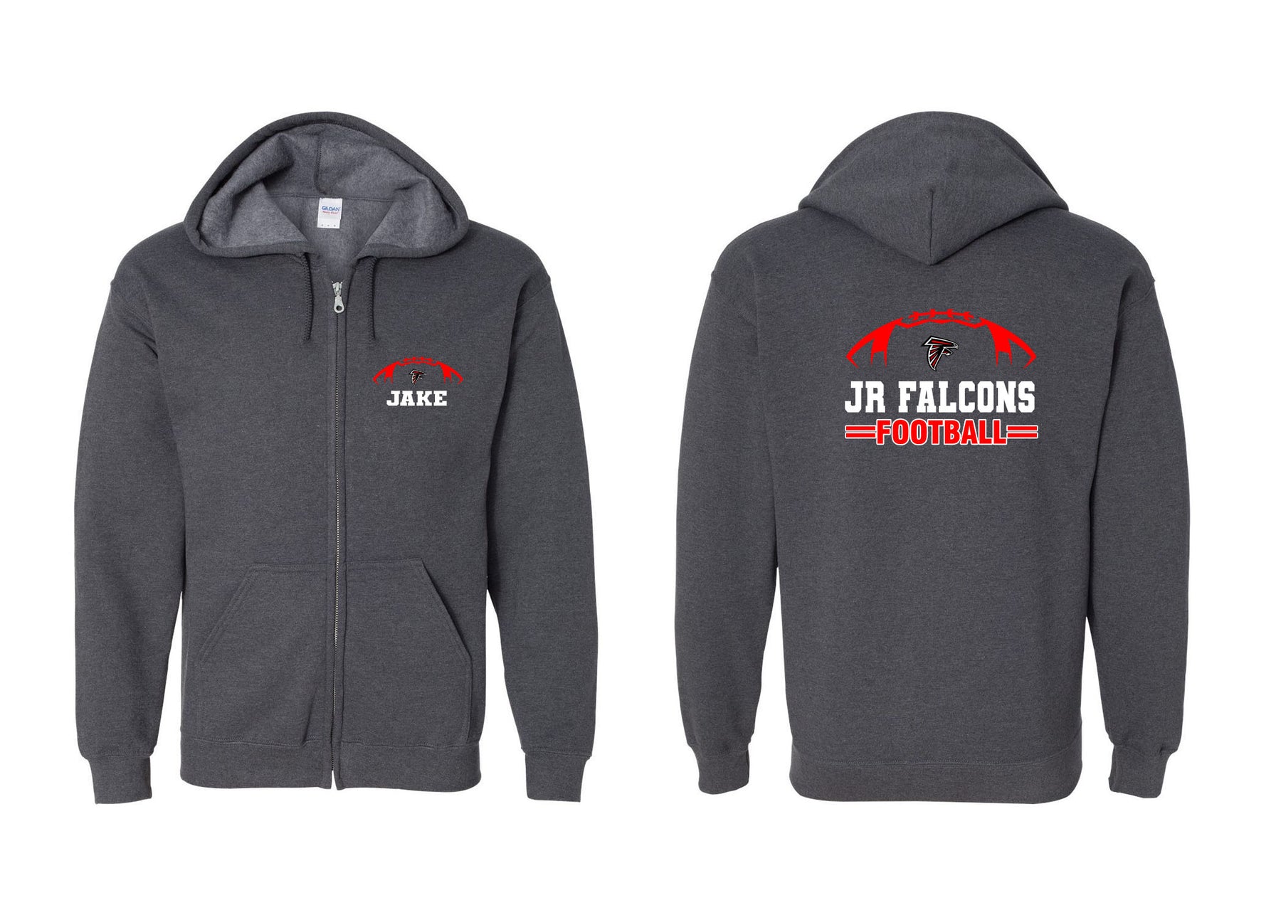 Falcons Football Zip up Sweatshirt Design 3