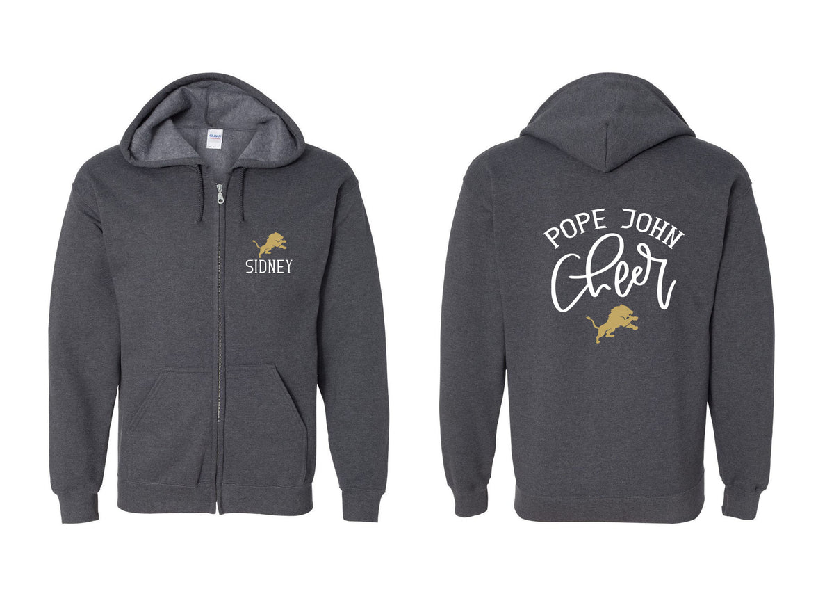 Pope John Cheer Design 8 Zip up Sweatshirt