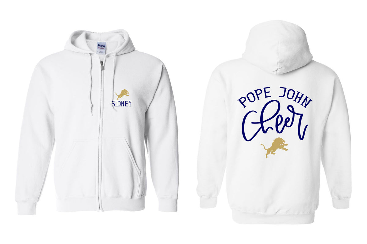 Pope John Cheer Design 8 Zip up Sweatshirt