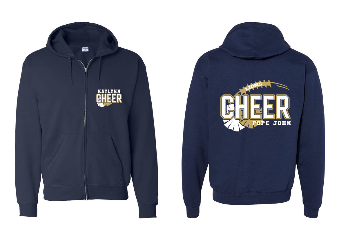 Pope John Cheer Design 7 Zip up Sweatshirt