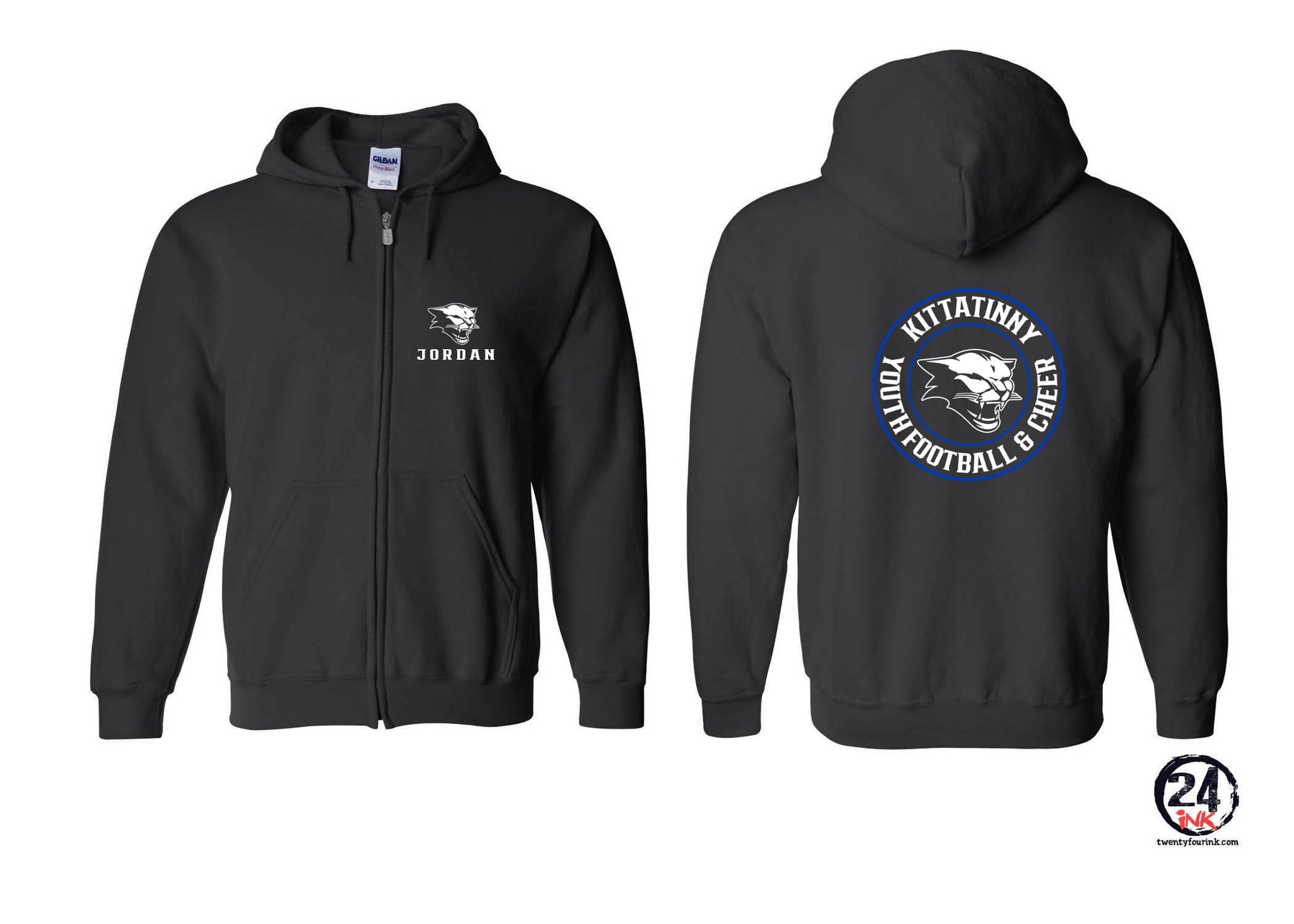 Kittatinny Football Design 11 Zip up Sweatshirt