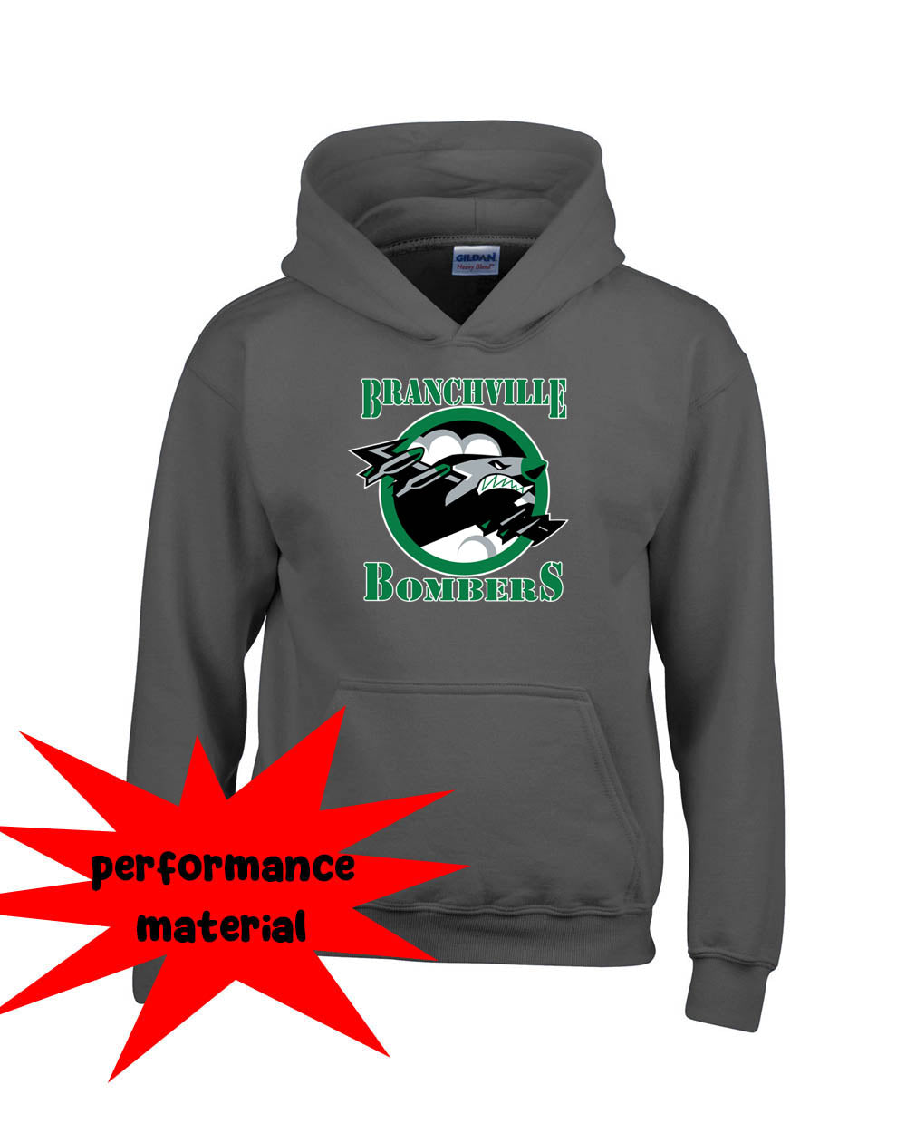 Bombers Wrestling Performance Hooded Sweatshirt Design 1