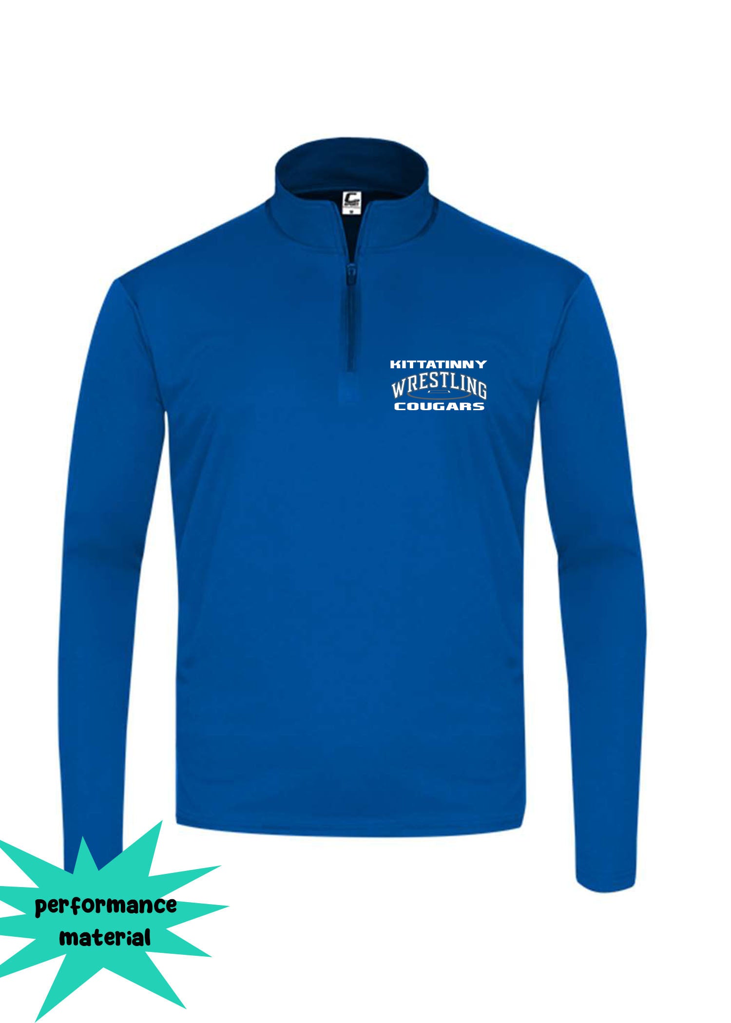 Kittatinny Wrestling Quarter Zip Long Sleeve Shirt Design 3