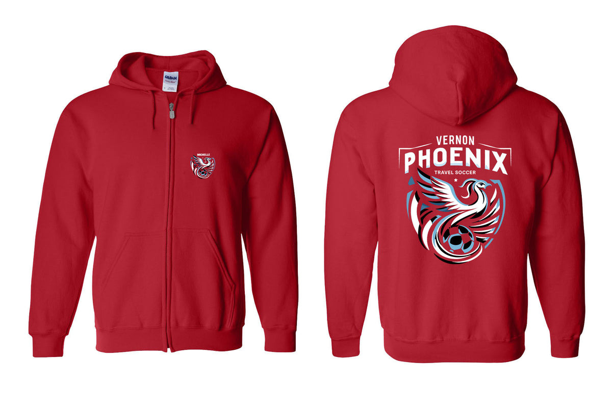 Phoenix Soccer design 1 Zip up Sweatshirt