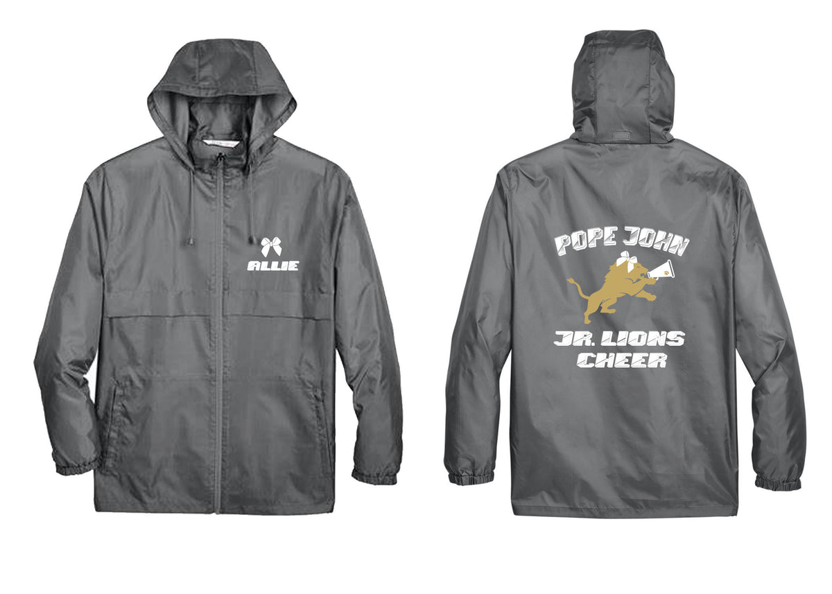 Lions Cheer design 3 Zip up lightweight rain jacket