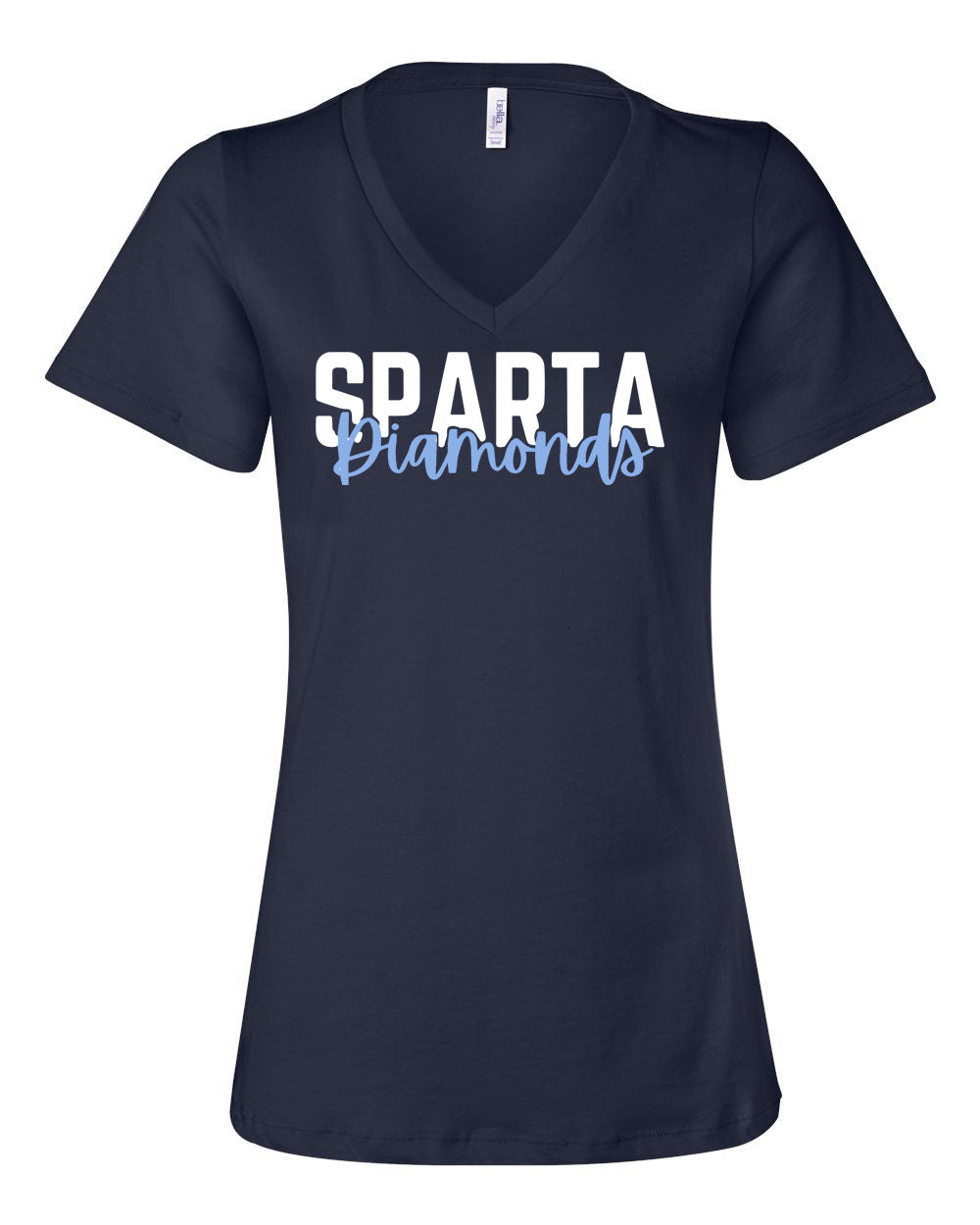 Sparta Diamonds Softball V-neck T-Shirt Design 3
