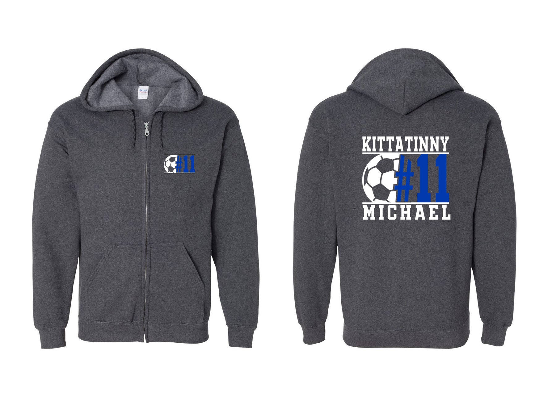 Kittatinny Soccer design 5 Zip up Sweatshirt