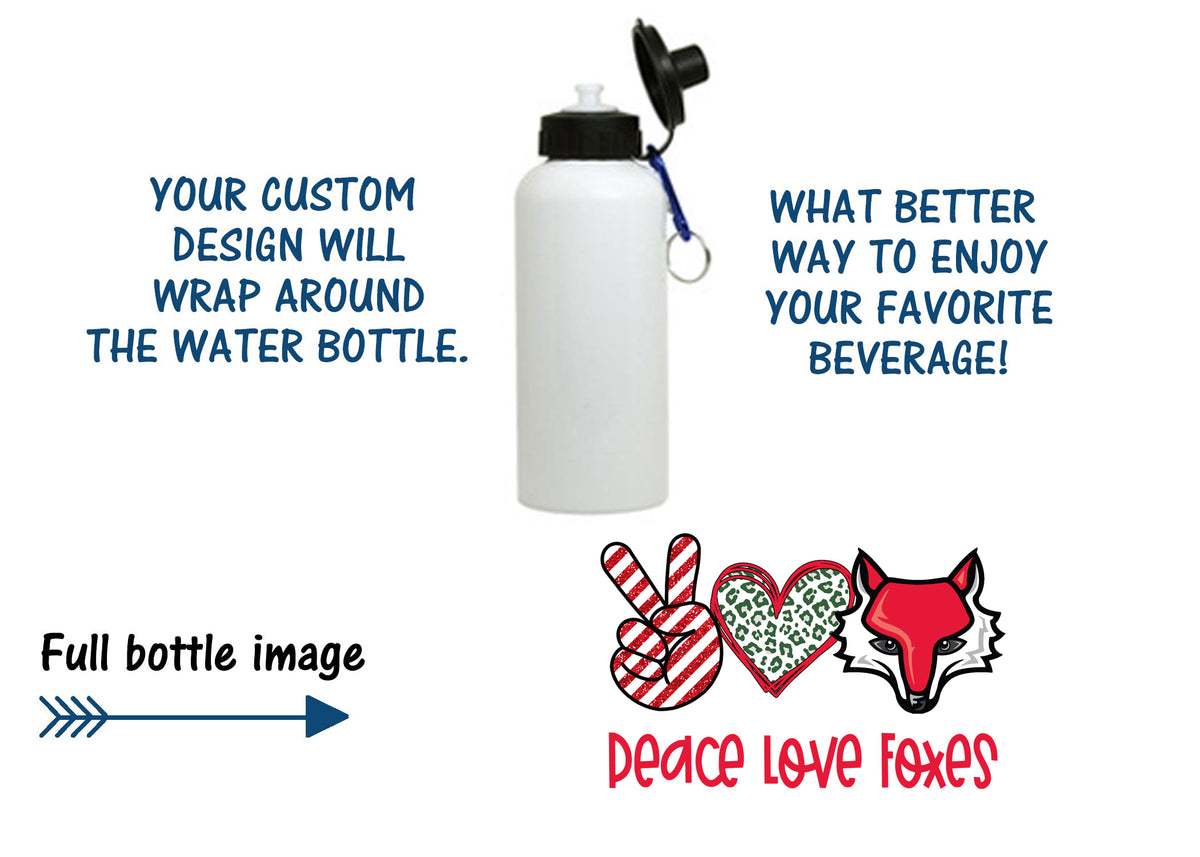 Peace Love Foxes Water Bottle
