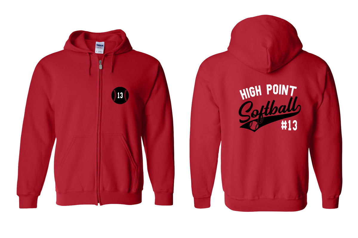 High Point Softball design 2 Zip up Sweatshirt