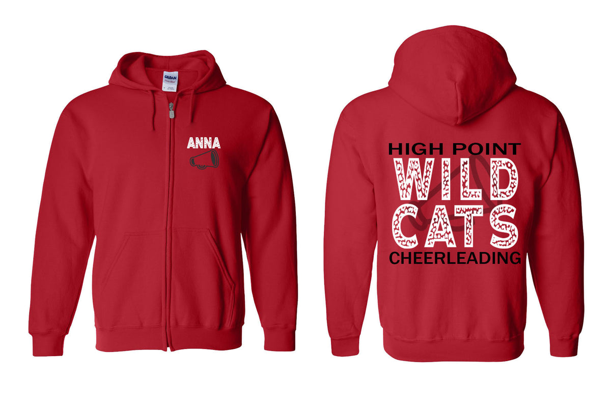 Wildcats Cheer design 1 Zip up Sweatshirt