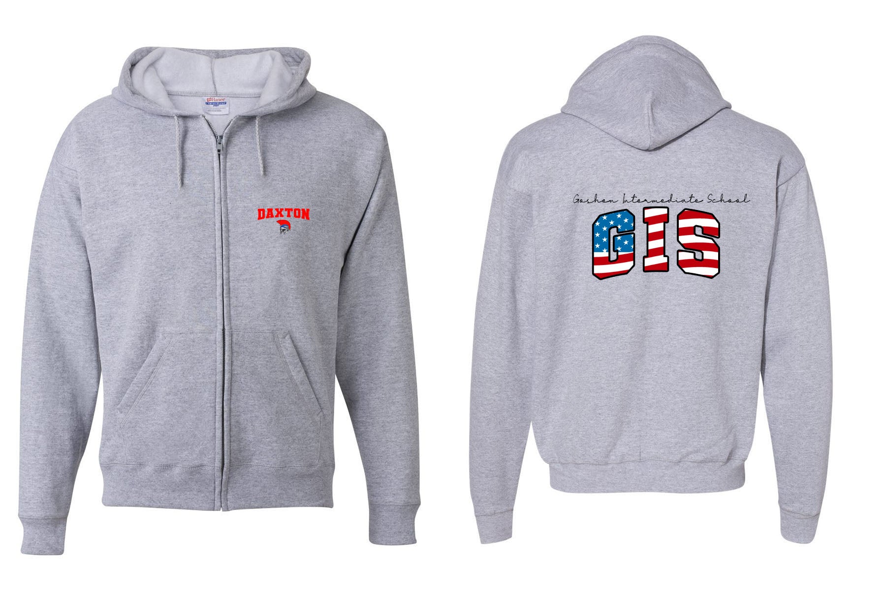 Goshen School Zip up Sweatshirt Design 8