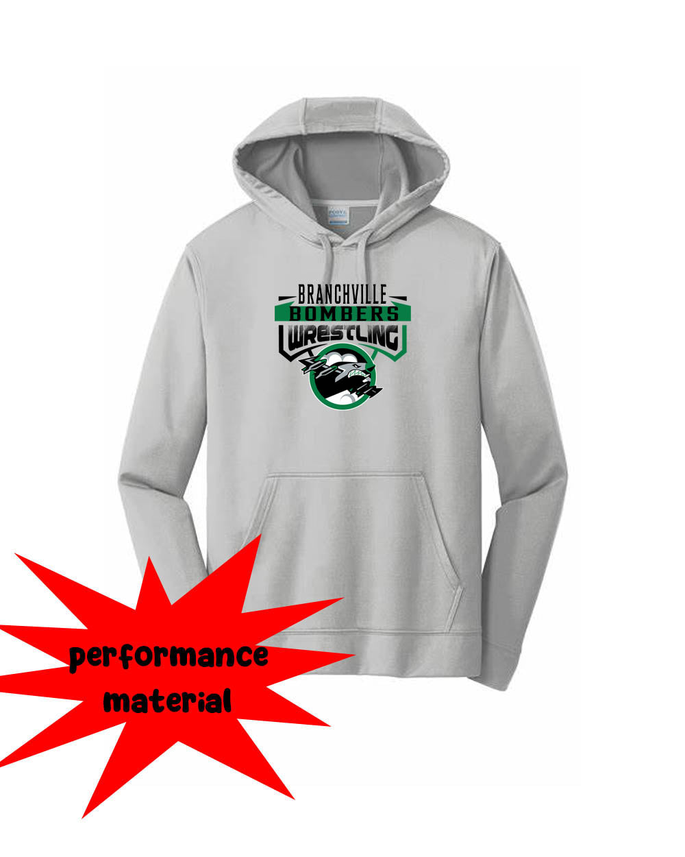 Bombers Wrestling Performance Hooded Sweatshirt Design 2