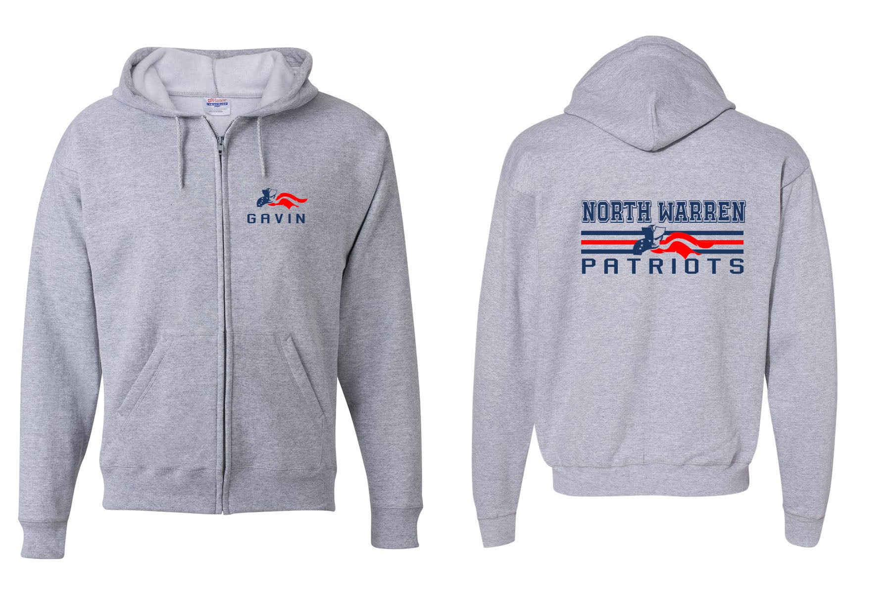 North Warren School Design 14 Zip up Sweatshirt