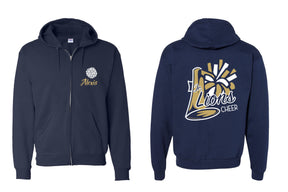 Lions Cheer Design 2 Zip up Sweatshirt