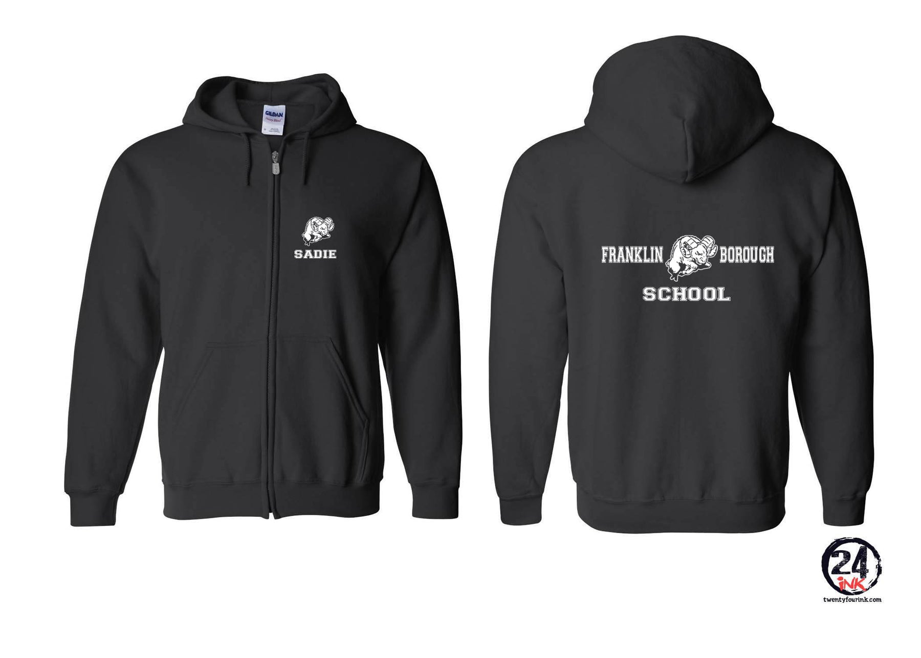 Franklin School design 3 Zip up Sweatshirt