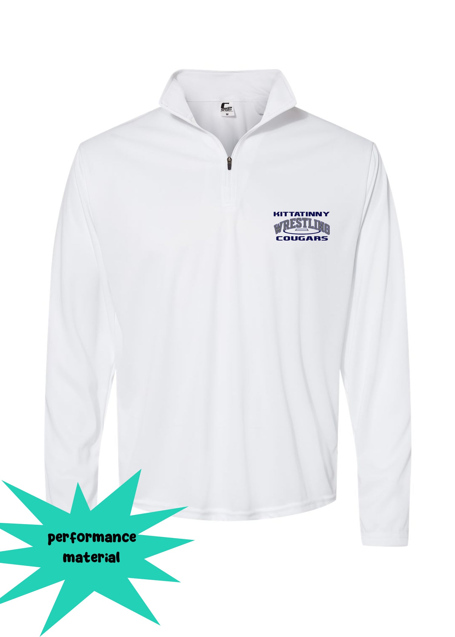 Kittatinny Wrestling Quarter Zip Long Sleeve Shirt Design 3