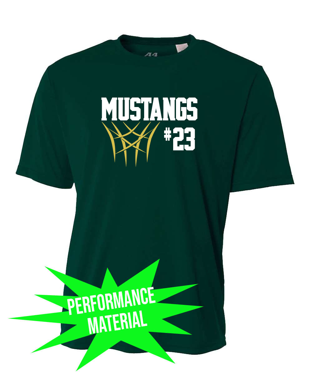 Mustang Basketball Performance Material T-Shirt Design 8