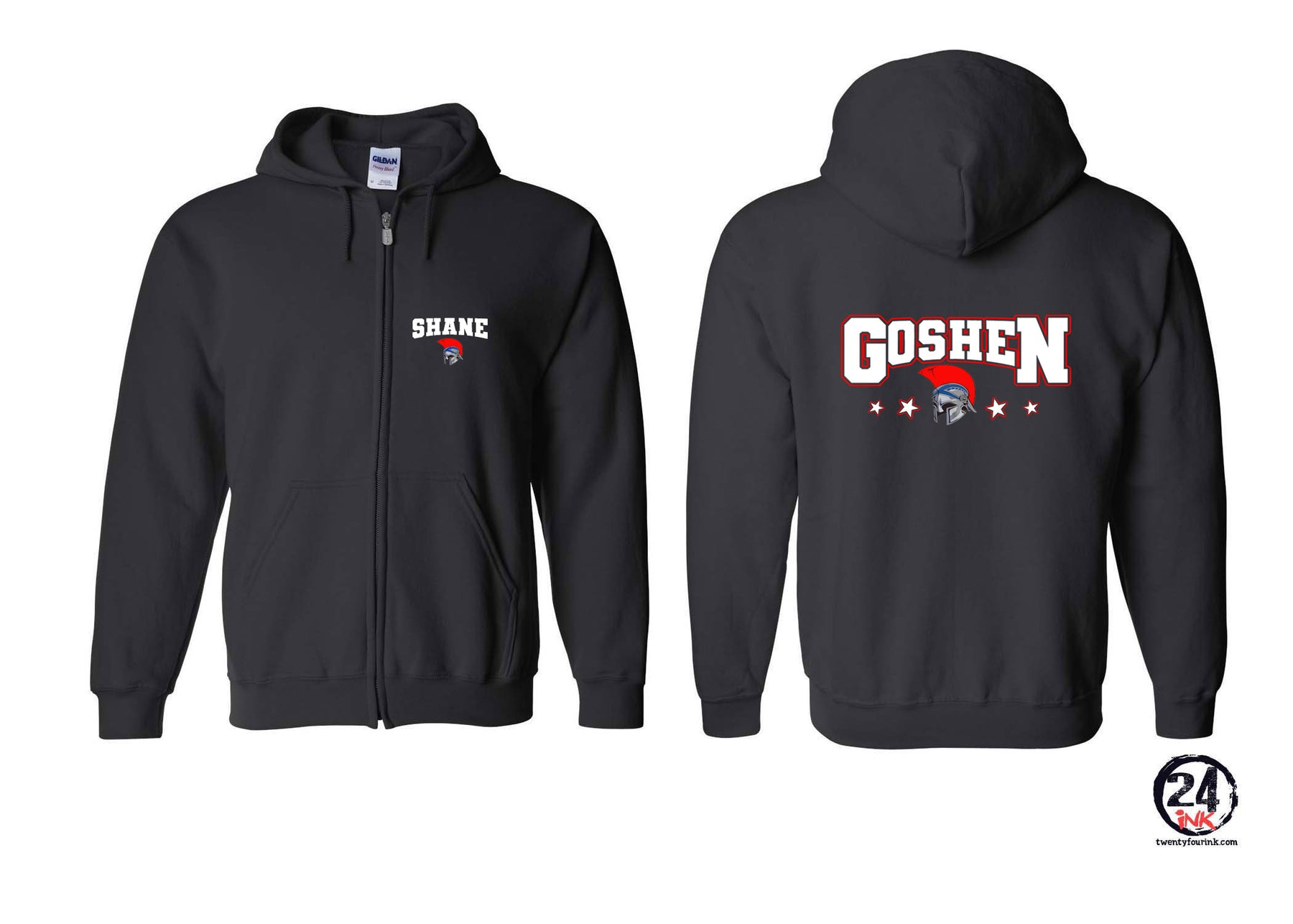Goshen School Zip up Sweatshirt Design 9
