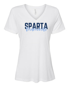 Sparta Diamonds Softball V-neck T-Shirt Design 3