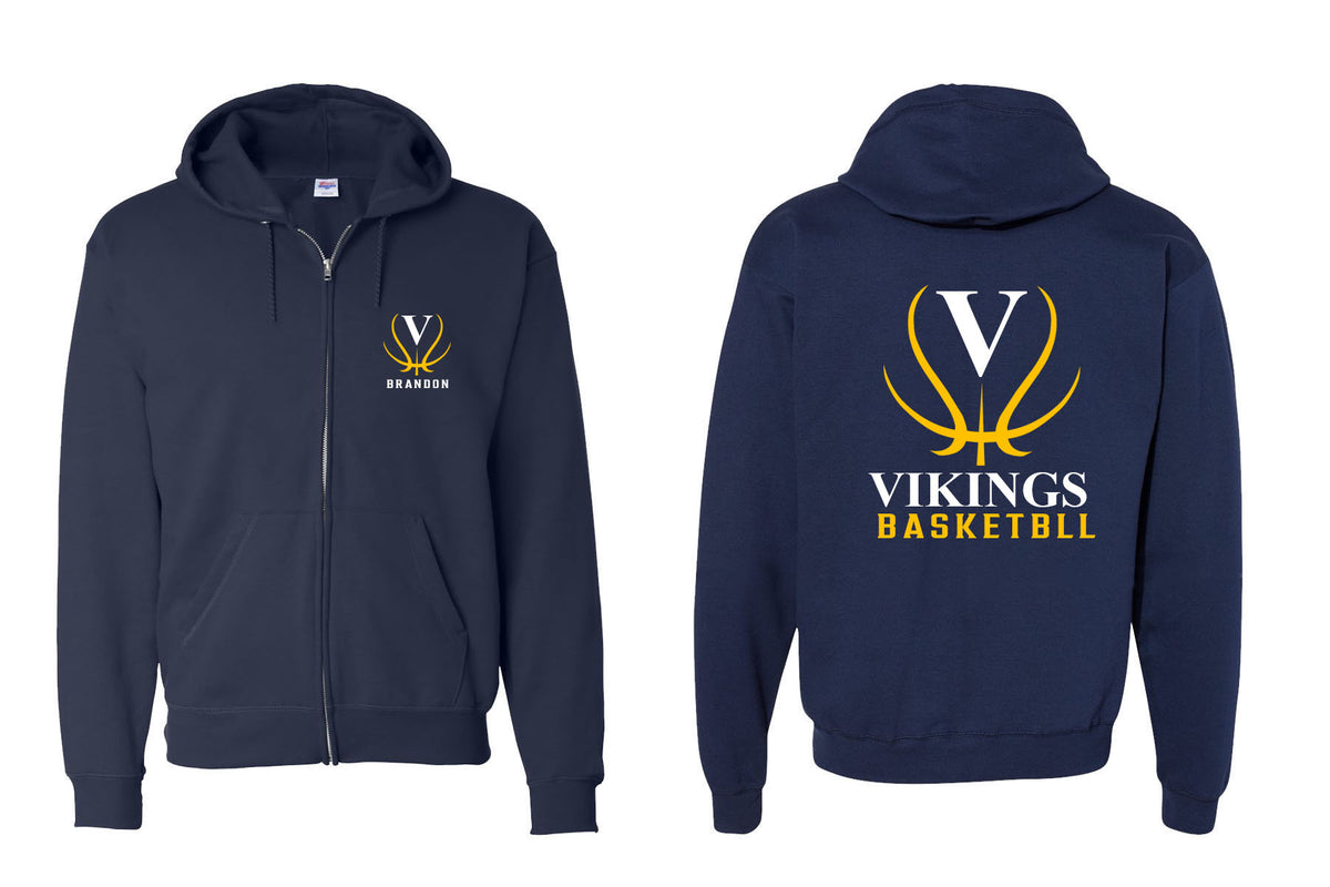Vernon Basketball design 3 Zip up Sweatshirt