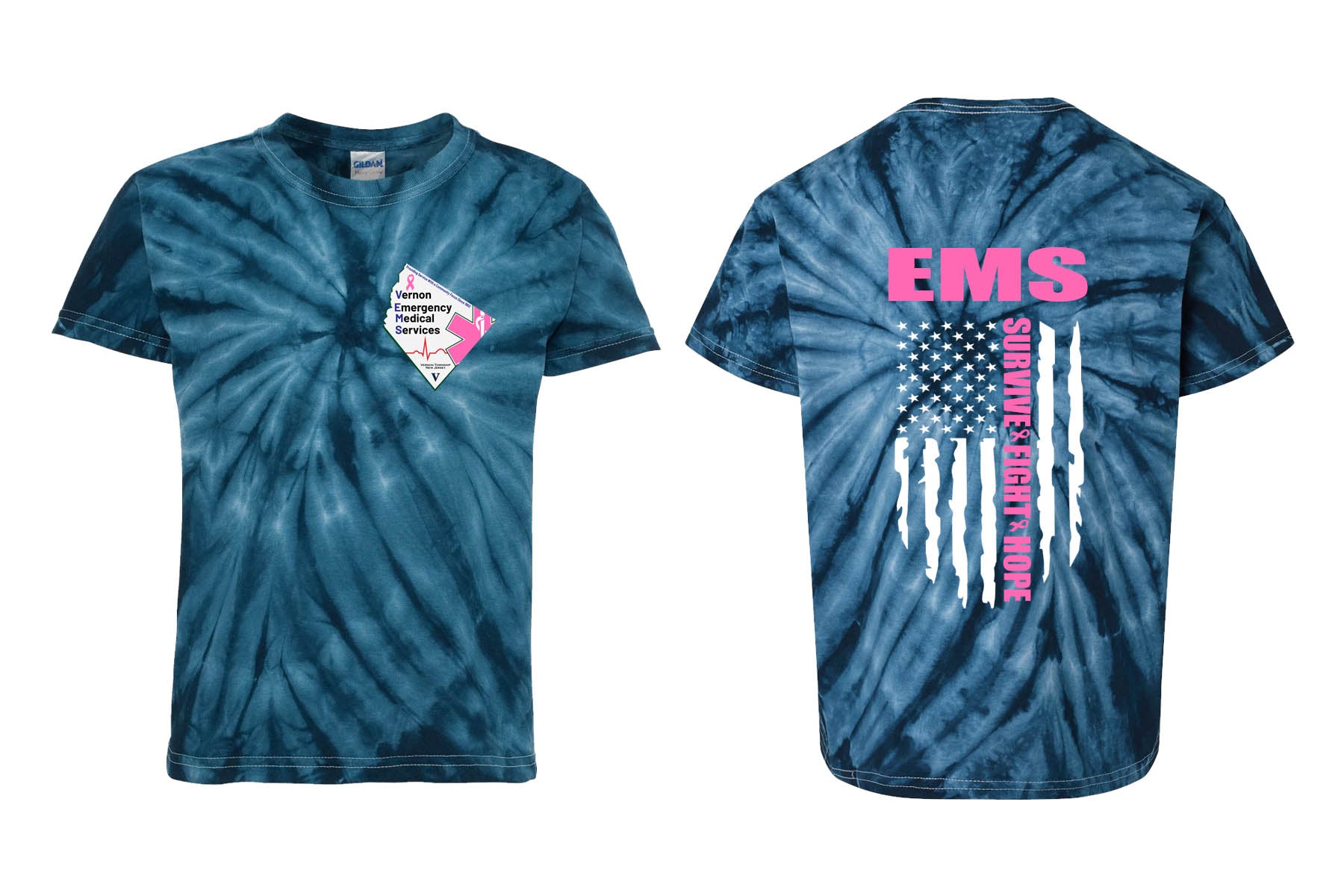 Vernon EMS Breast Cancer Awareness Tie Dye t-shirt