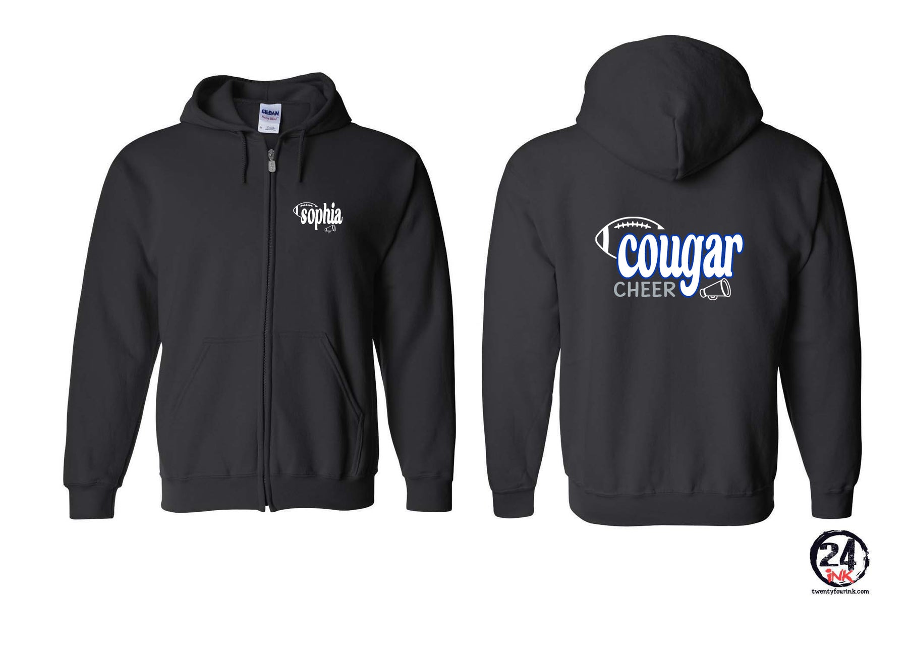 KHS Cheer design 5 Zip up Sweatshirt