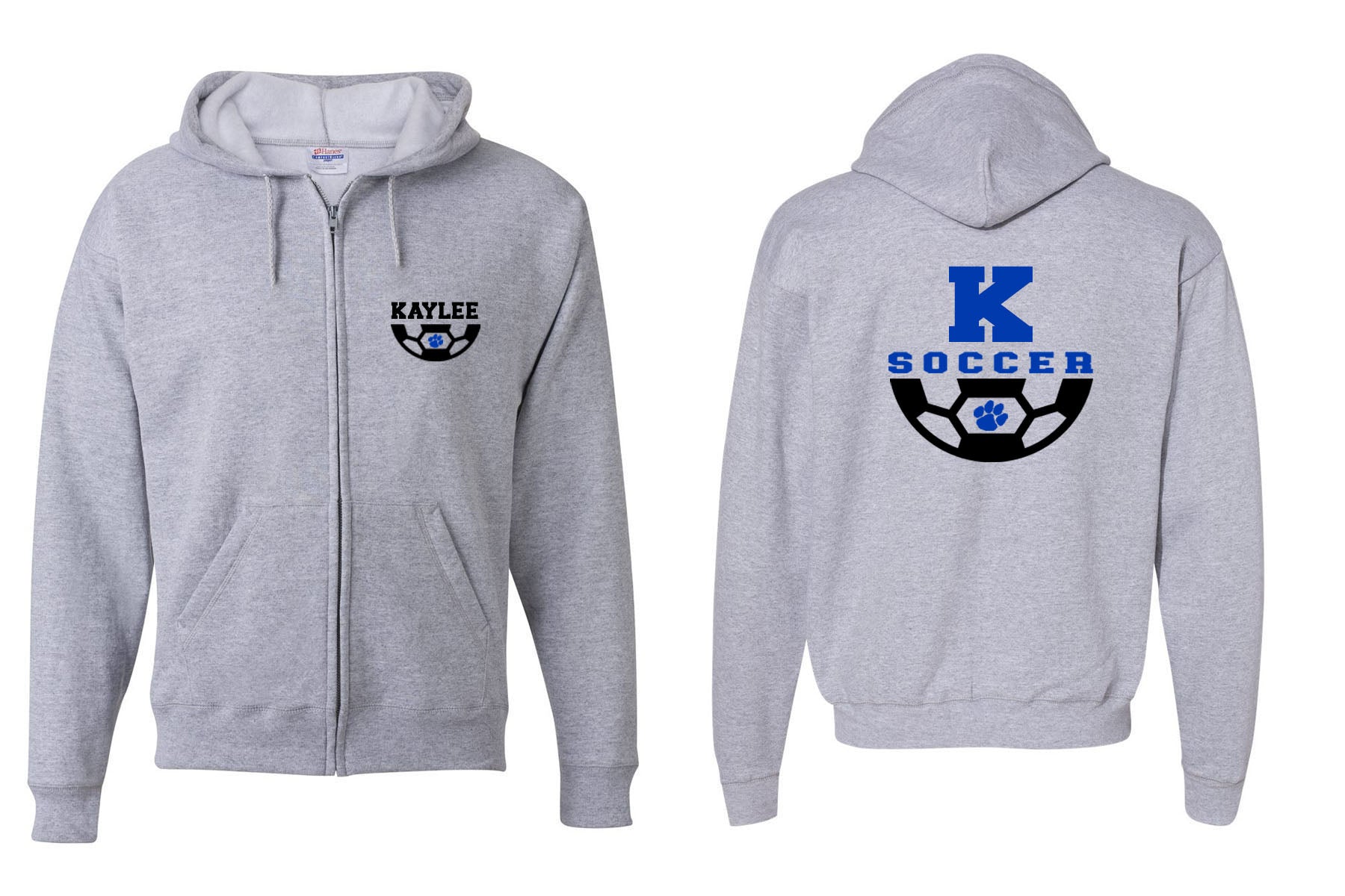 Kittatinny Soccer design 4 Zip up Sweatshirt