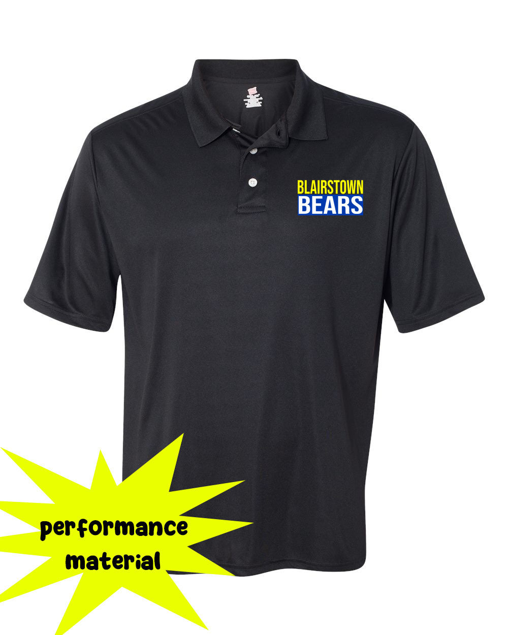 Blairstown Bears Performance Material Polo T-Shirt Design 12