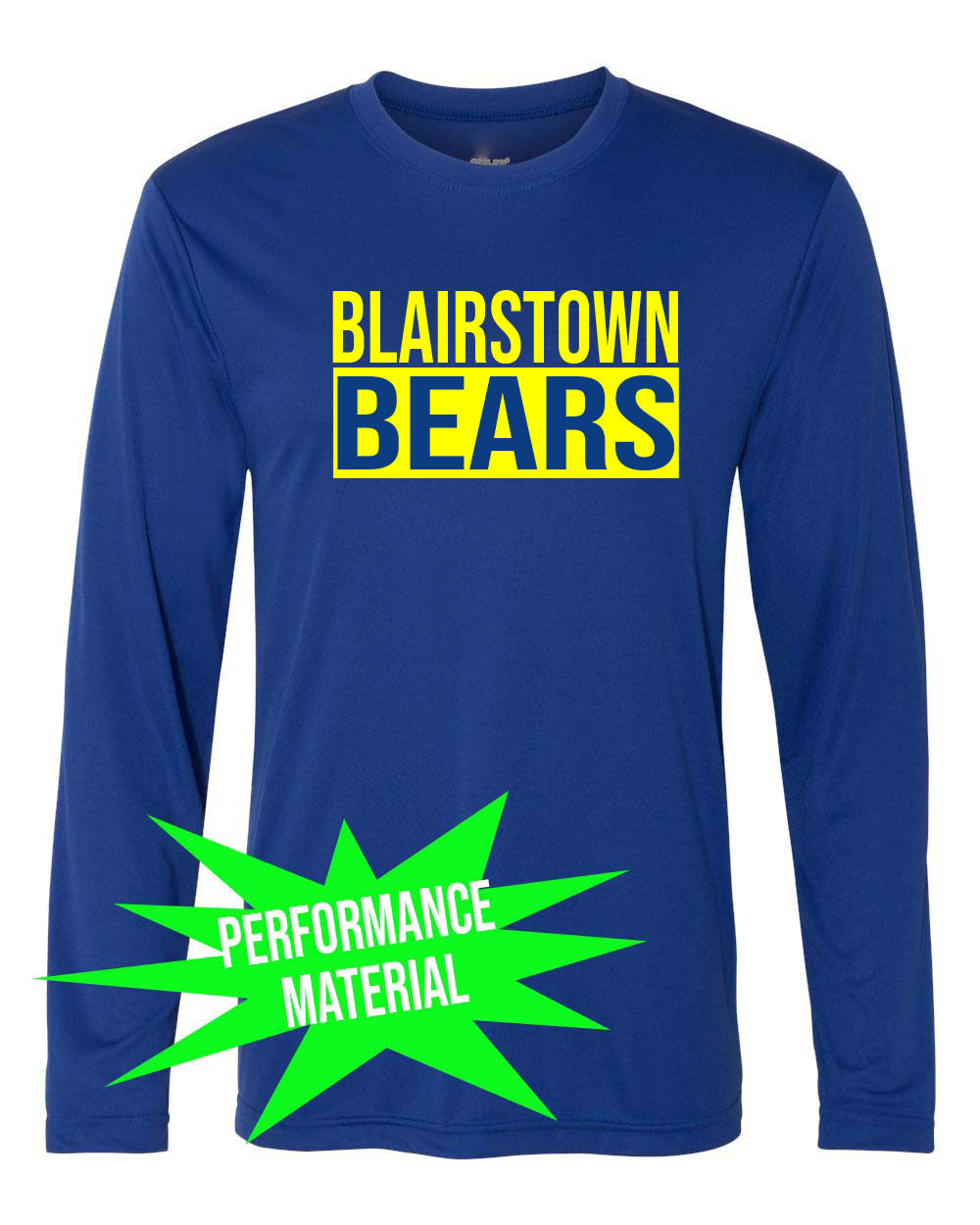 Blairstown Bears Performance Material Design 12 Long Sleeve Shirt