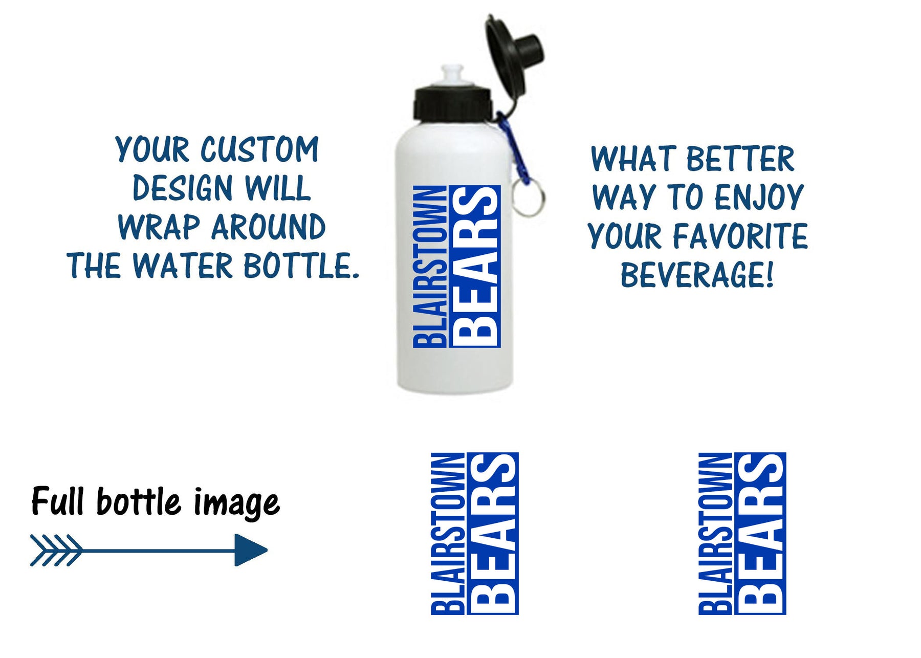 Blairstown Bears Design 12 Water Bottle