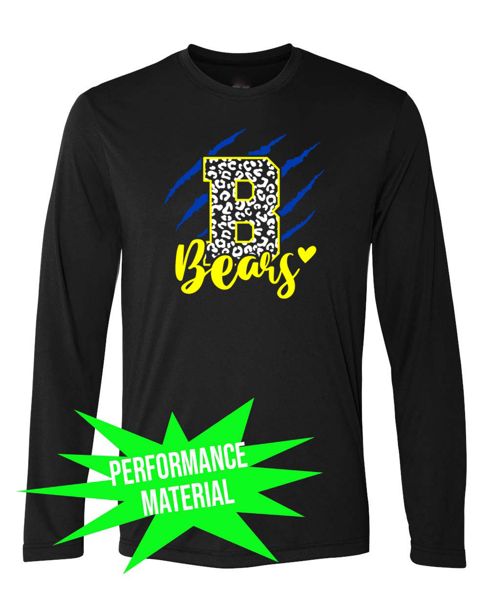 Blairstown Bears Performance Material Design 11 Long Sleeve Shirt
