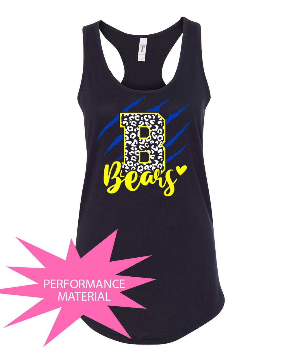 Blairstown Bears Performance Racerback Tank Top Design 11