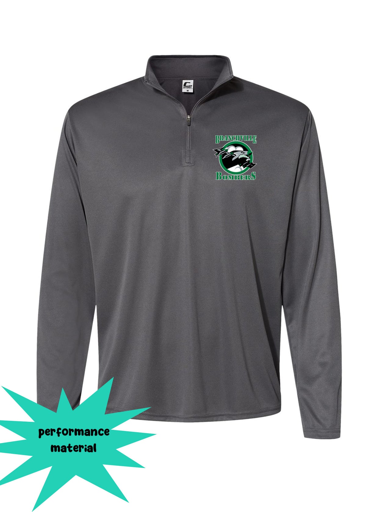 Bombers Wrestling Quarter Zip Long Sleeve Shirt Design 1