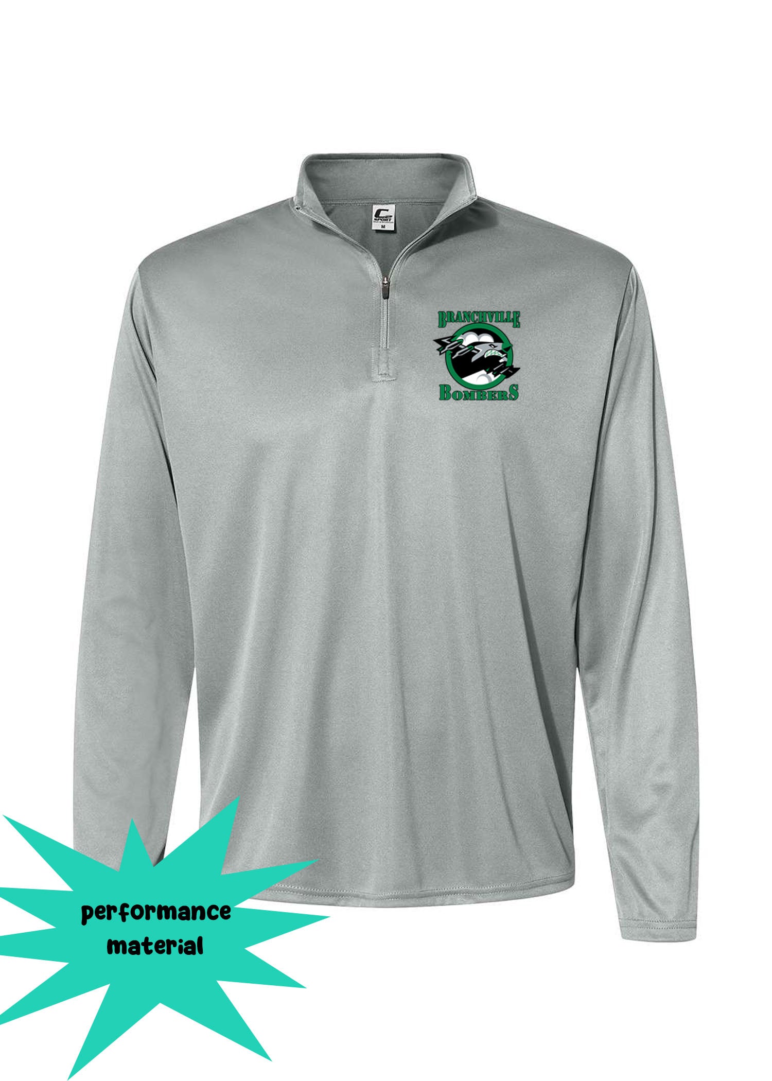 Bombers Wrestling Quarter Zip Long Sleeve Shirt Design 1