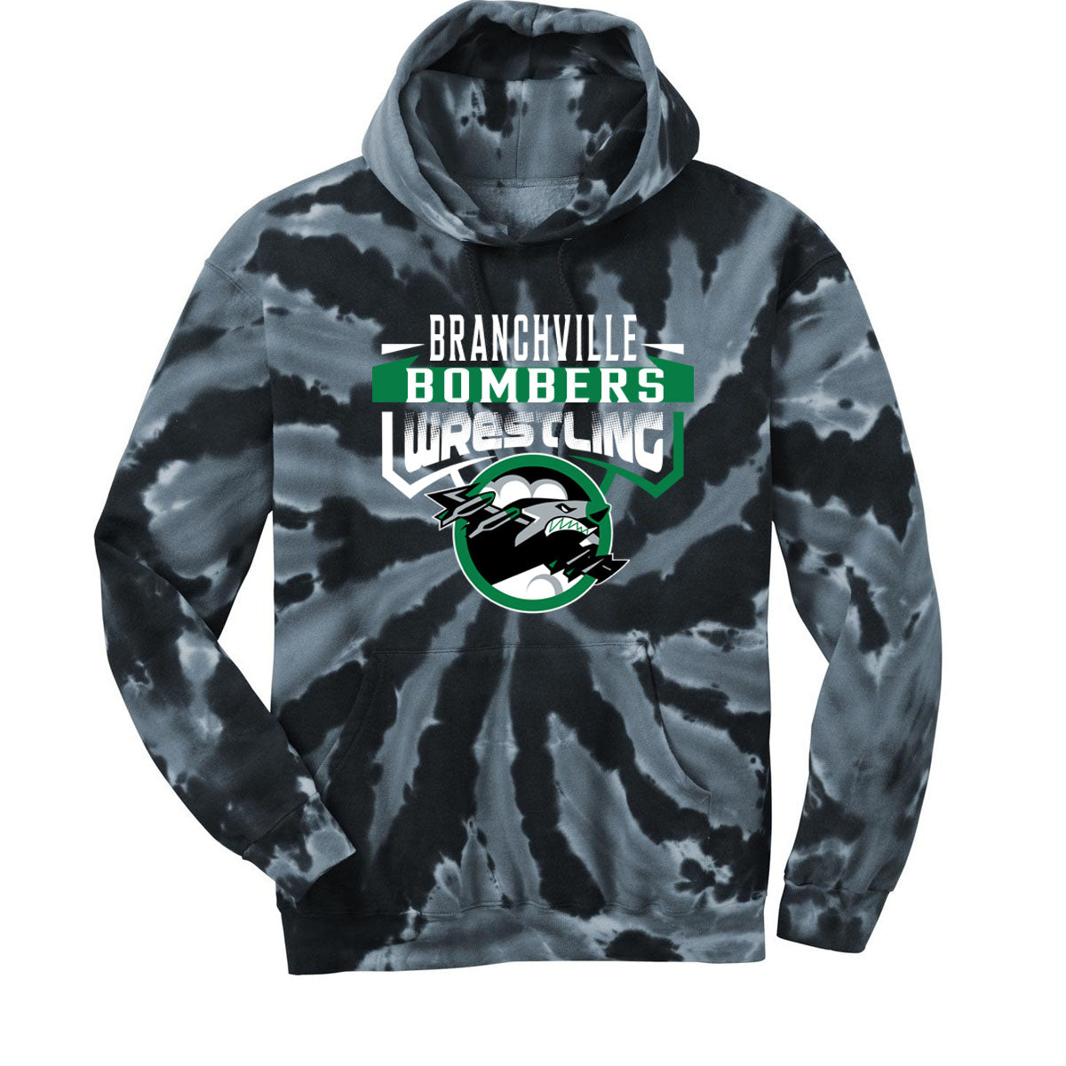 Bombers Wrestling tie-Dye Hooded Sweatshirt Design 2