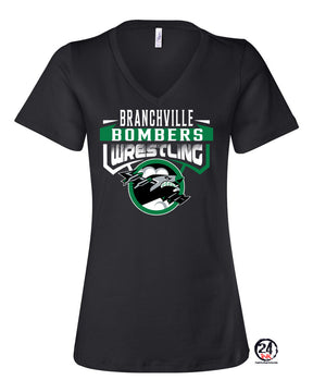 Bombers Wrestling V-neck T-Shirt Design 2