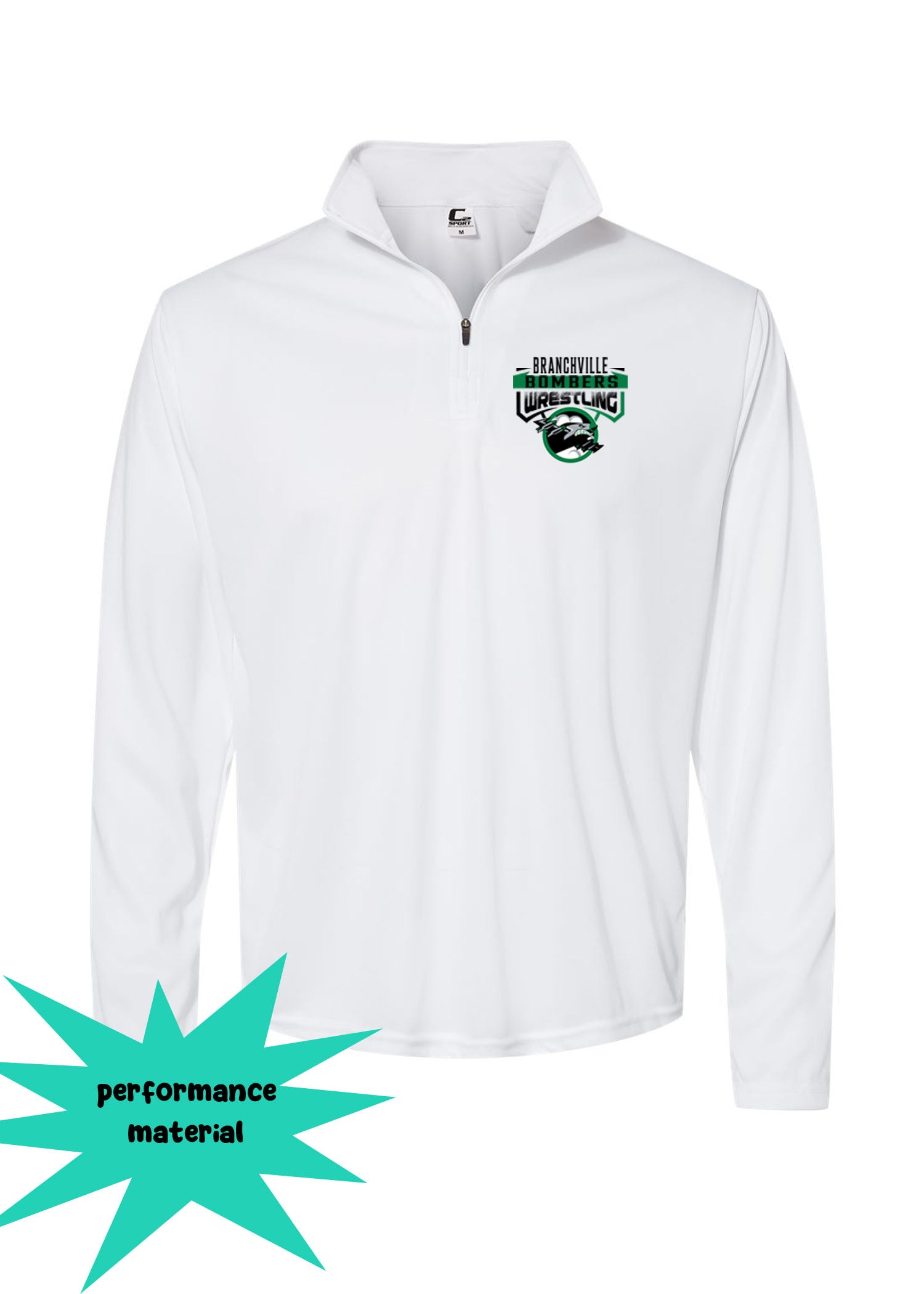 Bombers Wrestling Quarter Zip Long Sleeve Shirt Design 2