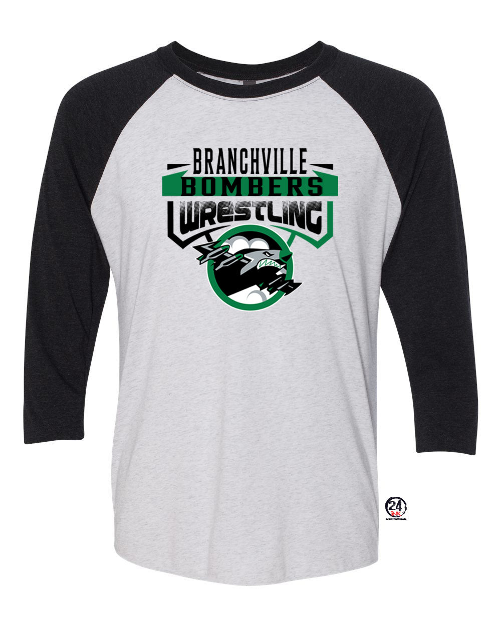 Bombers Wrestling raglan shirt Design 2