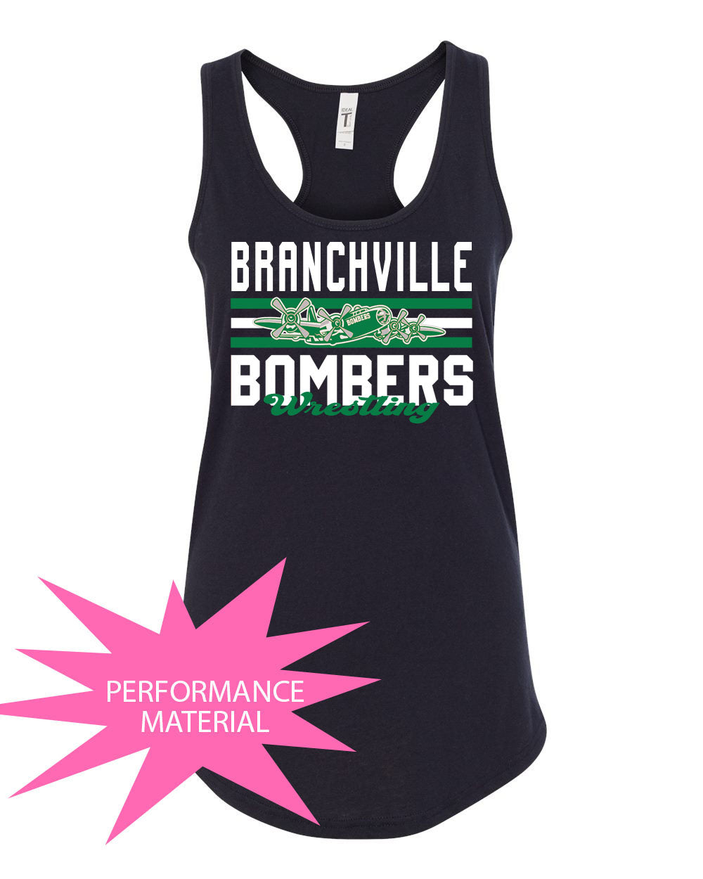 Bombers Wrestling Performance Racerback Tank Top Design 3