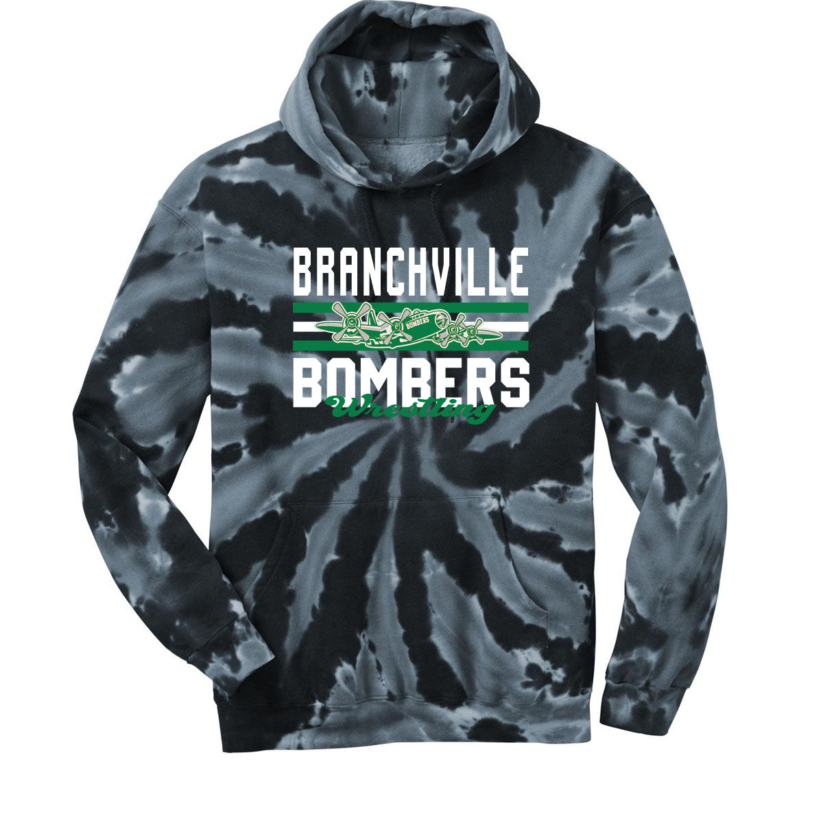 Bombers Wrestling tie-Dye Hooded Sweatshirt Design 3