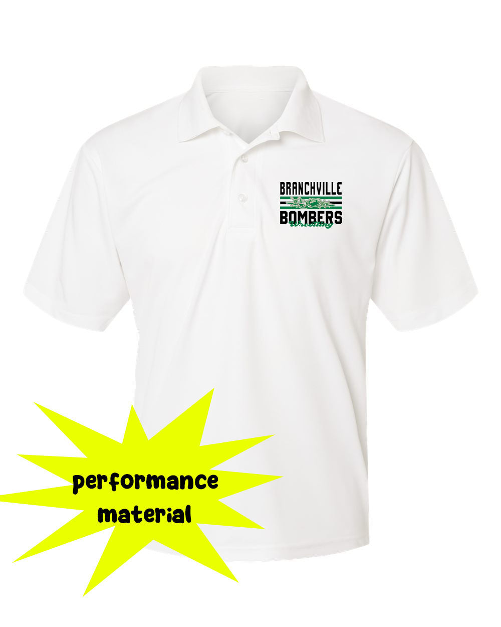 Bombers Wrestling Performance Material Polo T-Shirt Design 3