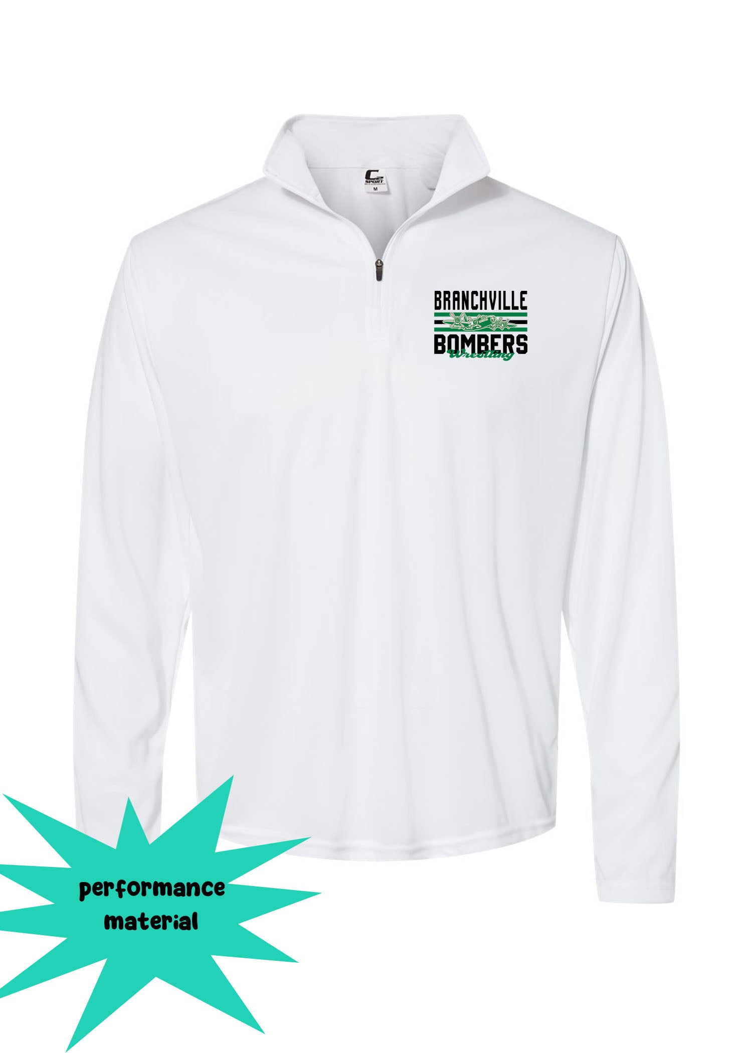 Bombers Wrestling Quarter Zip Long Sleeve Shirt Design 3