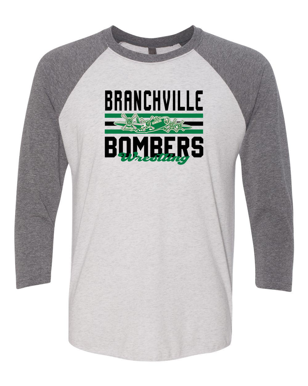 Bombers Wrestling raglan shirt Design 3