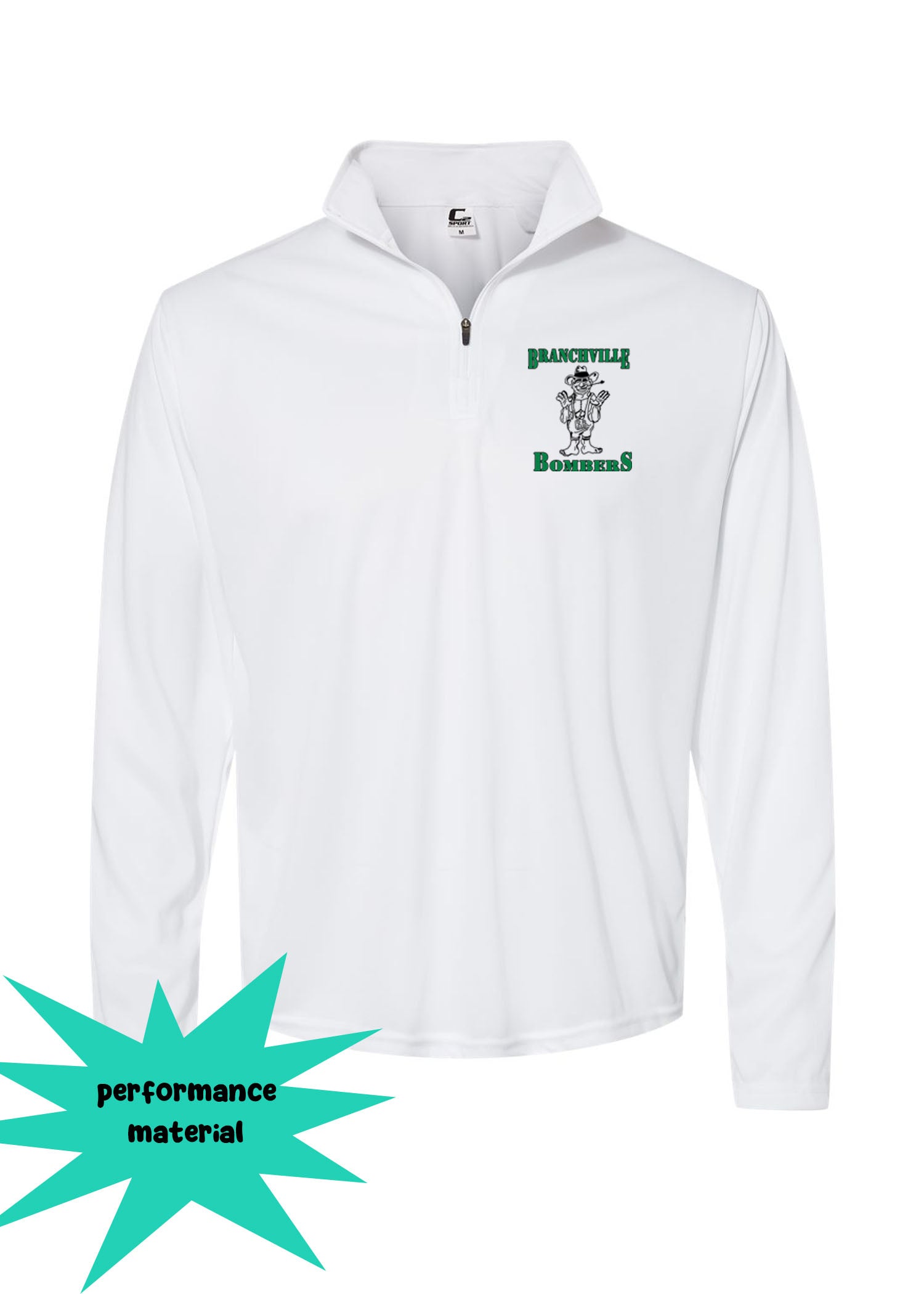 Bombers Wrestling Quarter Zip Long Sleeve Shirt Design 4