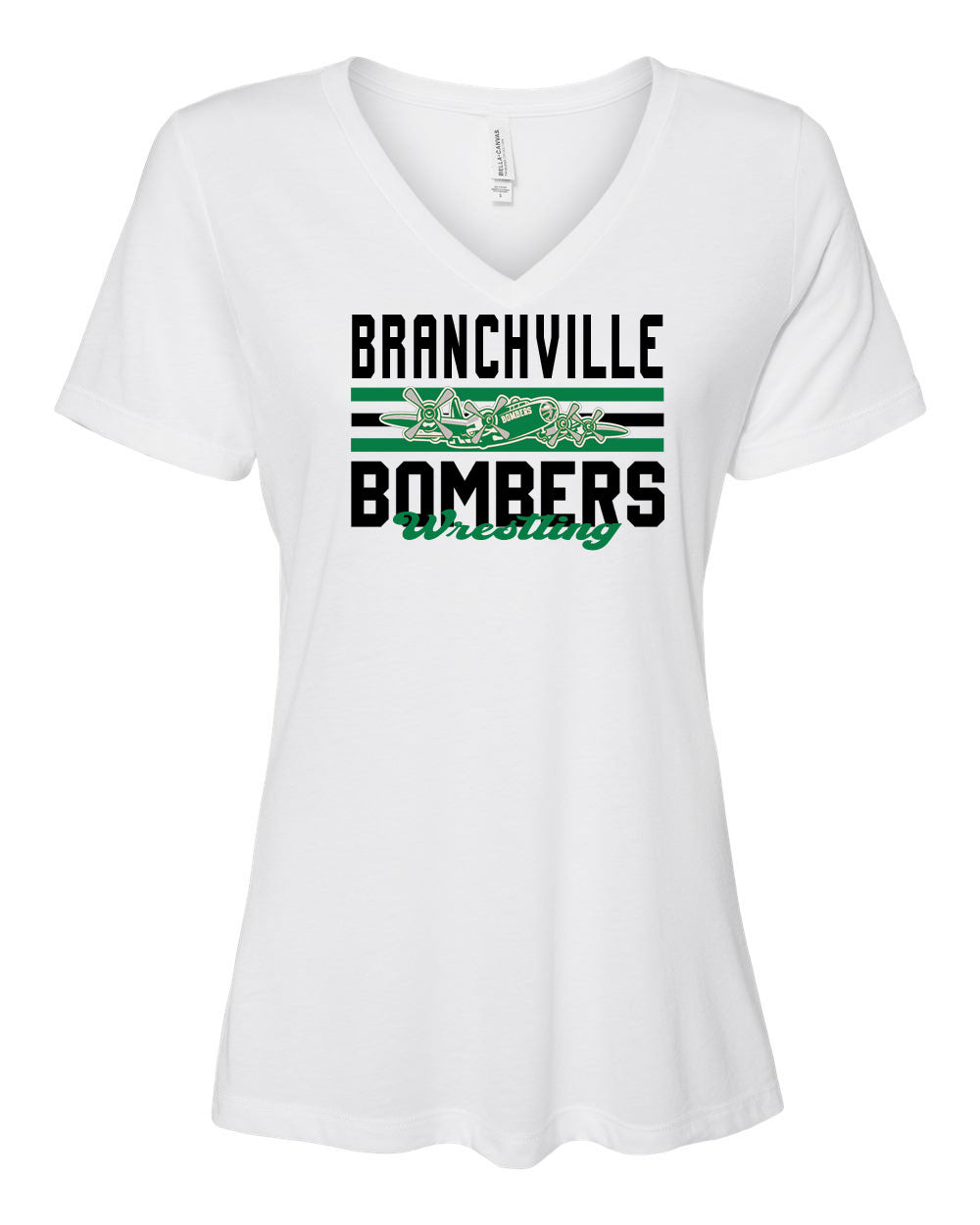 Bombers Wrestling V-neck T-Shirt Design 3