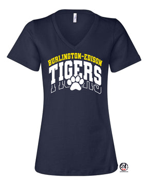 Burlington Edison Cheer V-Neck T-Shirt Design 1