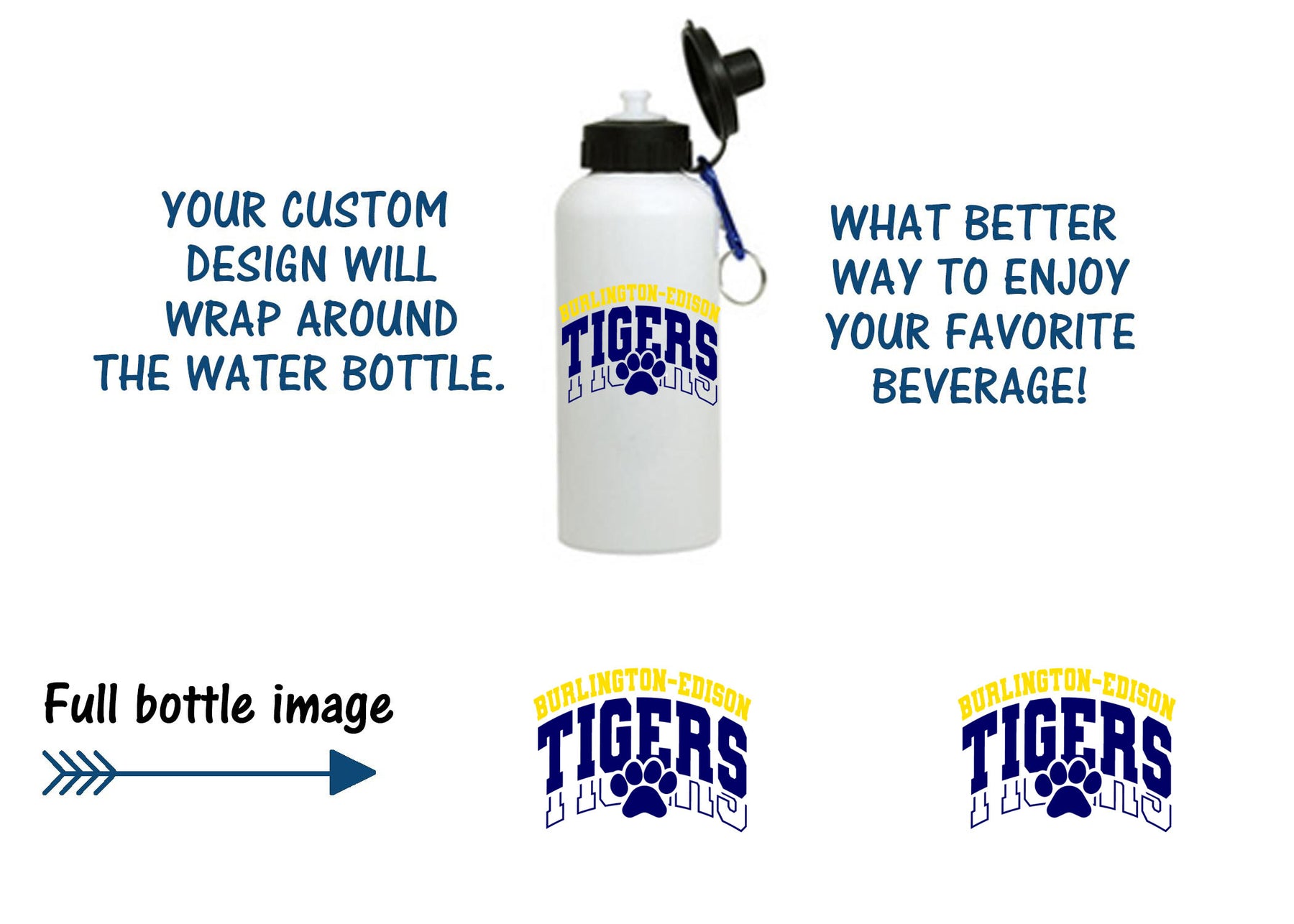 Burlington Edison Cheer Design 1 Water Bottle